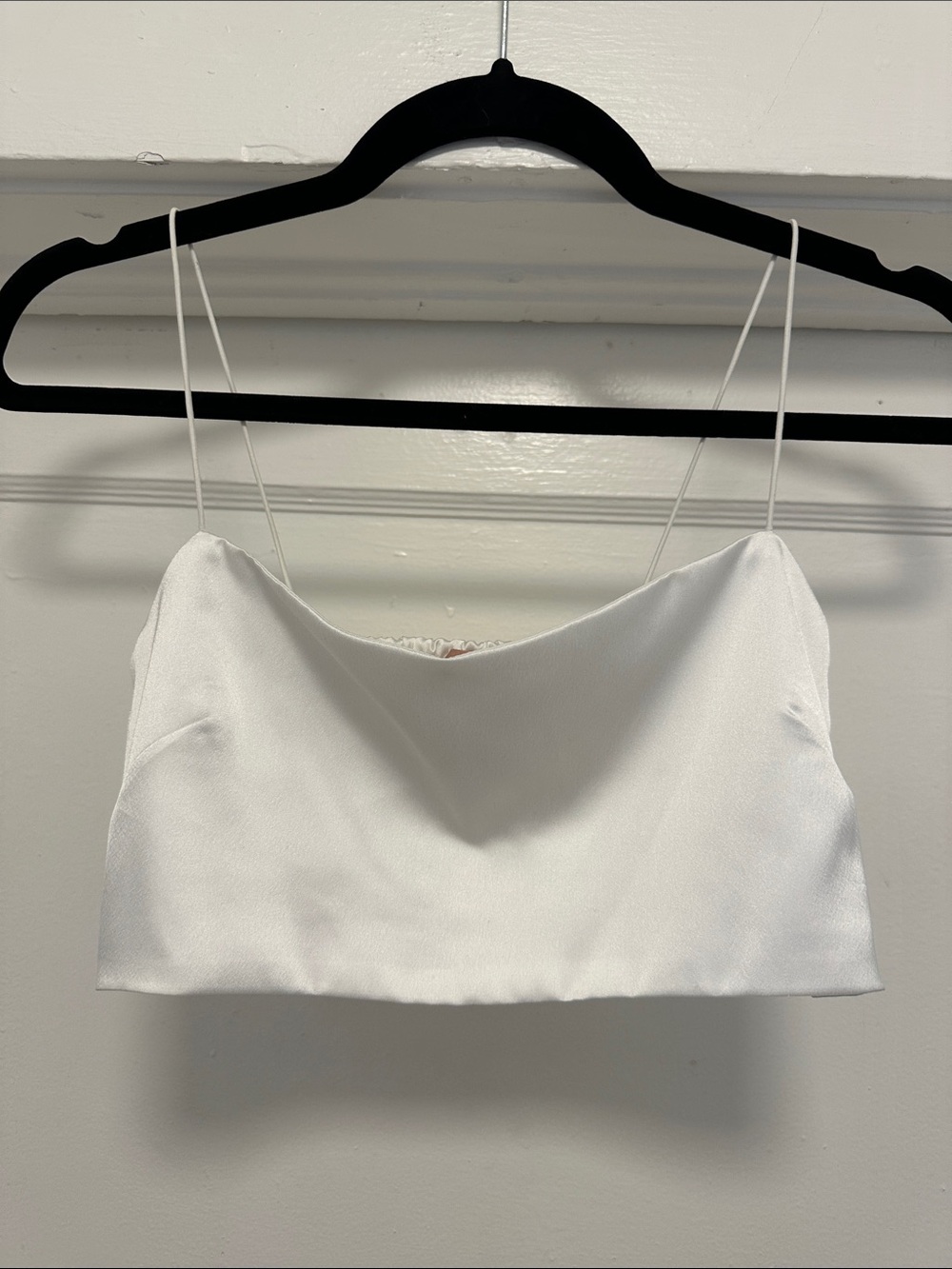 Show Me Your MuMu White Satin Crop Camisole Top